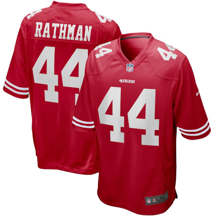 Men San Francisco 49ers 44 Tom Rathman Nike Scarlet Game Retired Player NFL Jersey